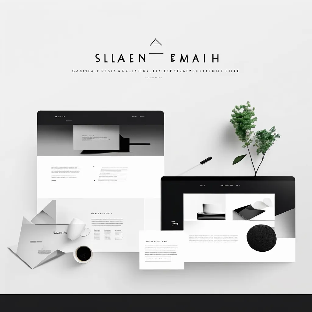 Minimalist website design with clean aesthetics and simple fonts