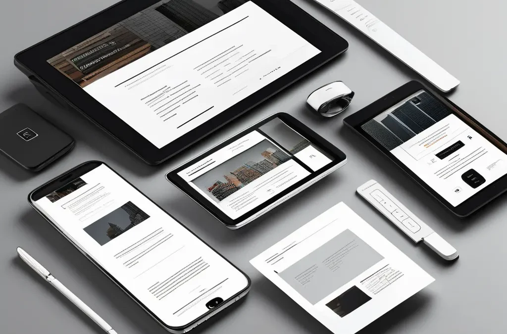 A sleek, modern website layout showcasing responsive design and interactive elements