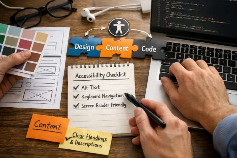 Plan an Accessibility-First Workflow That Connects Design, Content, and Code