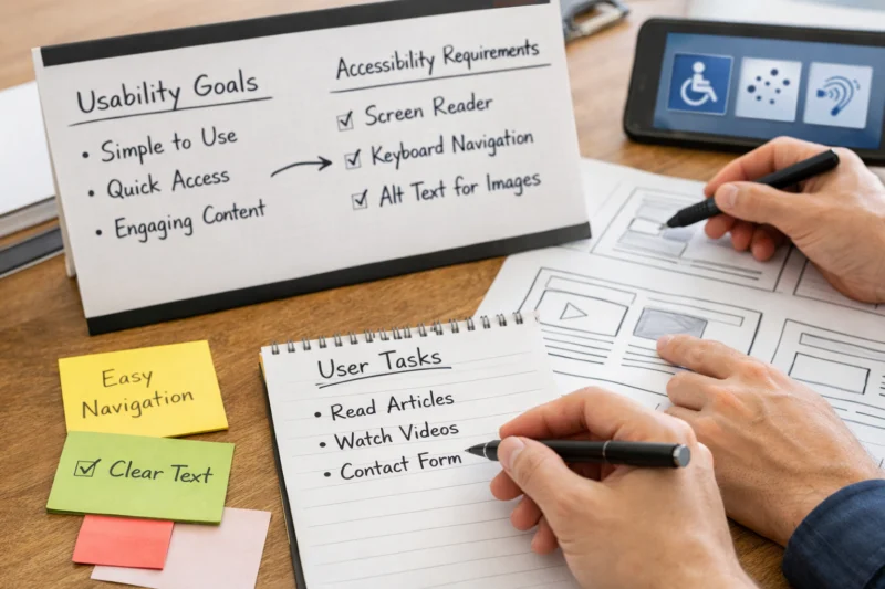 Start with usability goals and turn them into accessibility requirements