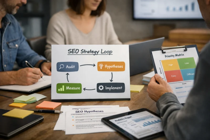 Build a 2026 SEO system with measurable hypotheses and prioritization logic