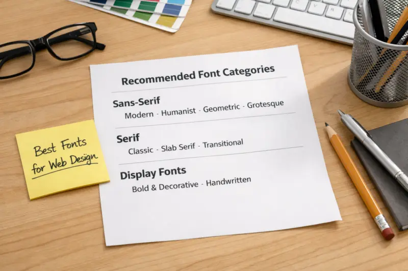 A practical shortlist of font styles that win most web projects