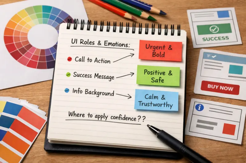 Mapping emotional goals to practical color roles in the interface