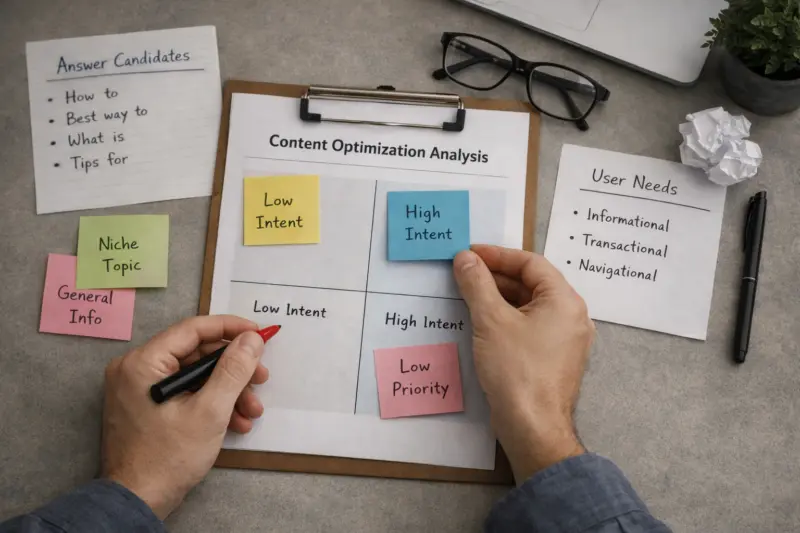Choose what to optimize by mapping “answer candidates” to user needs