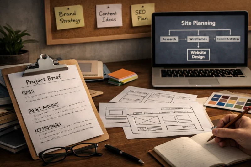 A brand-forward Salem website follows a structured design path from inputs to launch