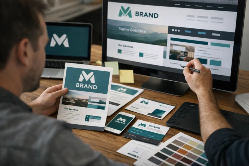 Graphic and web design create one brand identity system across every touchpoint