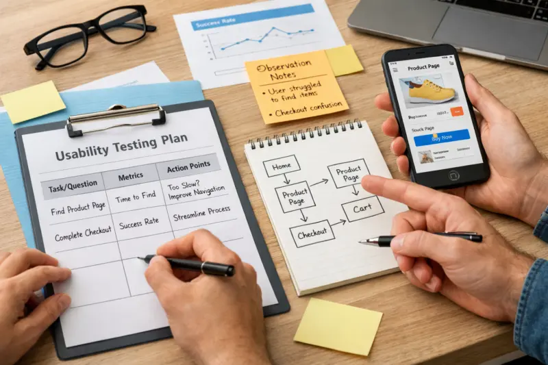 Build a mobile usability testing plan that ties findings to measurable user outcomes