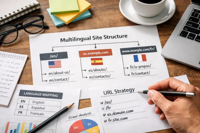 Design a maintainable multilingual information architecture and URL strategy
