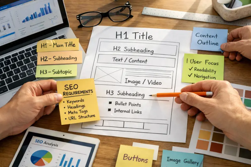Turn SEO requirements into layout and on-page structure decisions
