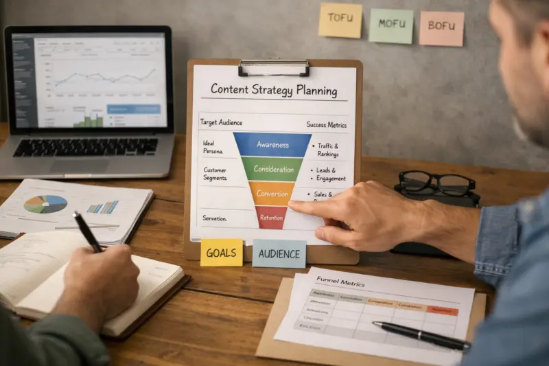 Map goals, audiences, and success metrics before you change anything