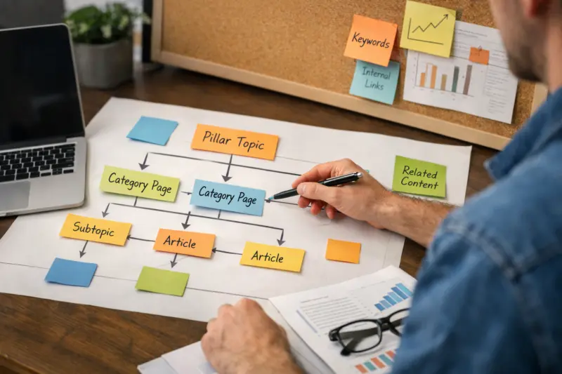 Build an information architecture and topic model that stay coherent