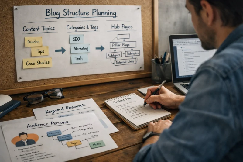 Designing a structure starts with inputs, then you choose rules for categories, tags, and hubs
