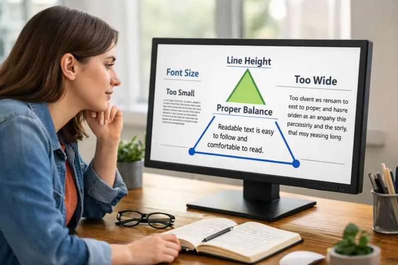 Use font sizing, line height, and measure to support comprehension