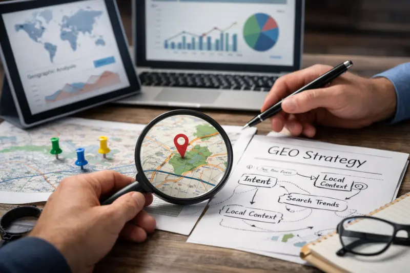 GEO strategies focus on geographic intent, not just “location presence”
