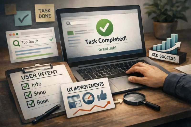 How UX decisions translate into SEO outcomes through intent and task completion