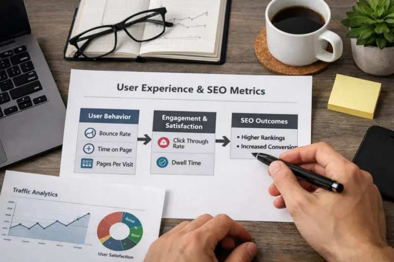 Build a measurement model that connects user experience to SEO outcomes