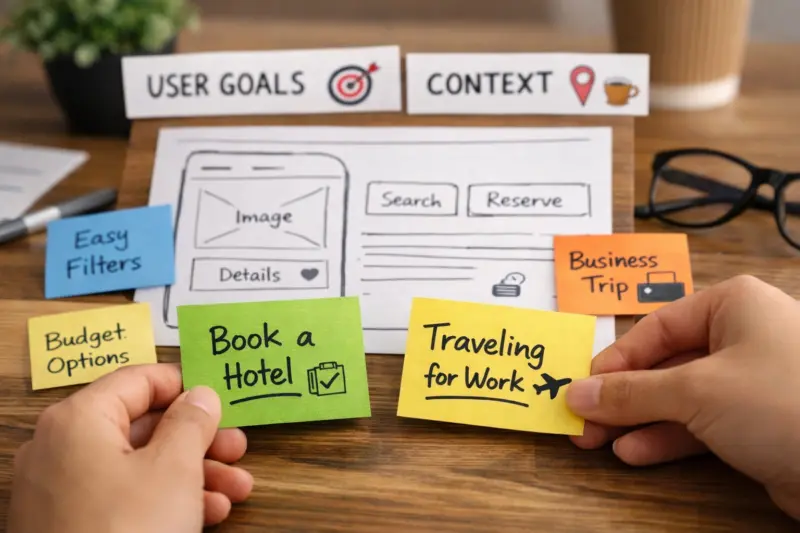 Start with user goals and context before you pick patterns