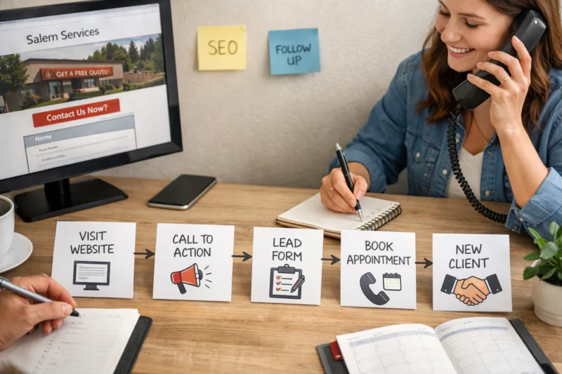 The end-to-end process that turns website visitors into calls and bookings