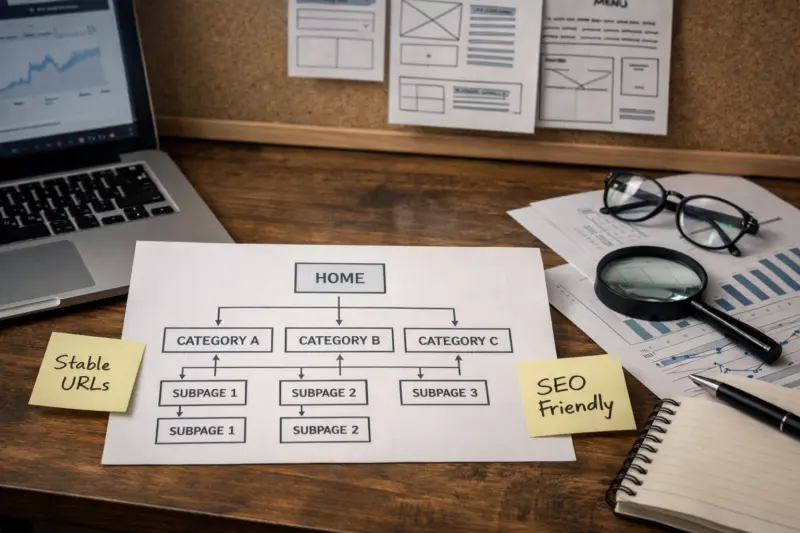 Design information architecture so growth doesn’t break navigation or SEO