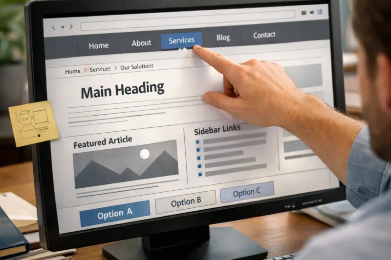 Reduce cognitive load with navigation patterns, layout structure, and content hierarchy